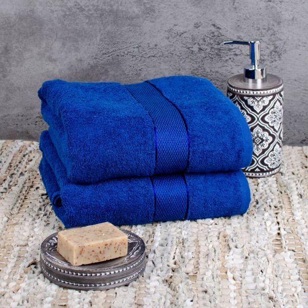Рушник махровий Сатин Aisha 400 г/м2, Синій, 100x150 см d-c412v-jeans фото