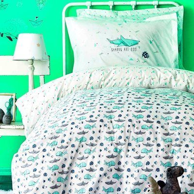 Подростковое постельное белье Karaca Home SHARK YESI 100% хлопок 160х240 см sv2000022245852 фото