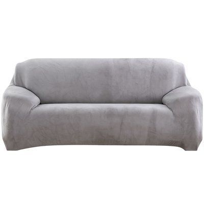 Велюровый чехол на большой 5-местный диван Diana Textile, Светло-серый, 310х350 см al2045-5-seater-310-350-Light-gray фото