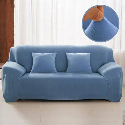 Захисний чохол на двомісний диван Велюровий Diana Textile Plush Velvet 145-185 см al2045-2-seat-hui-lan фото