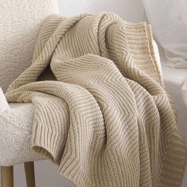 Покрывало LA MODNO WoolCotton Balance Champagne Beige, Бежевый, 220x240 см, Евро Макси hr-ln200428 фото