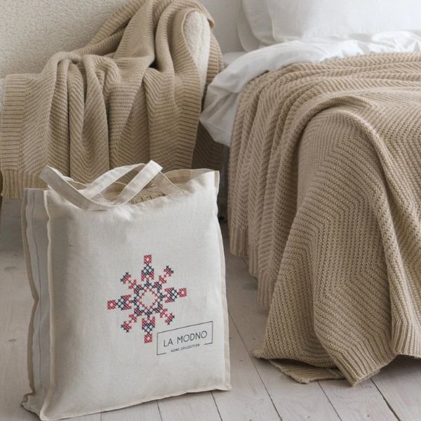 Покрывало LA MODNO WoolCotton Balance Champagne Beige, Бежевый, 220x240 см, Евро Макси hr-ln200428 фото