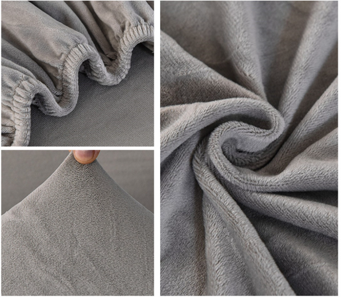 Велюровий чохол на великий 5-місний диван Diana Textile al2045-310-350-l-gray фото
