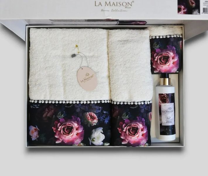 Набор полотенец с ароматом La Maison Violet Ekru (3шт) 3пр (30х50+50х90+70х140) см Набор LaMaison_30271.1 фото
