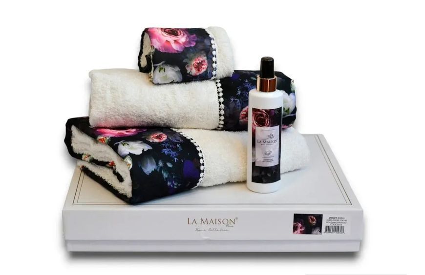 Набор полотенец с ароматом La Maison Violet Ekru (3шт) 3пр (30х50+50х90+70х140) см Набор LaMaison_30271.1 фото