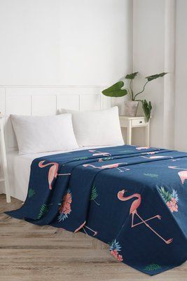 Покривало піке Eponj Home - BigFilamin laci синій вафельне 160x235 svt-2000022297646 фото