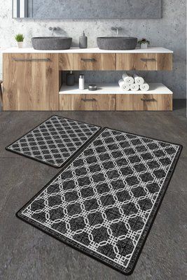 Набір килимків для ванної кімнати Chilai Home CHAIN BANYO HALISI DJT 60x100+50x60 Chom_110024101 фото