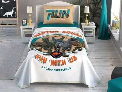 Комплект с покрывалом-пике TAC Jurassic Word простынь на резинке tac_60252514 фото