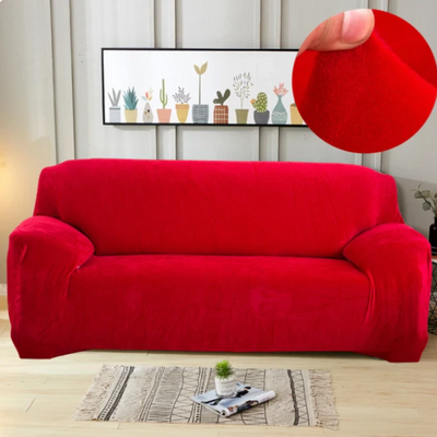 Захисний чохол на двомісний диван Велюровий Diana Textile Plush Velvet 145-185 см al2045-2-seat-red фото