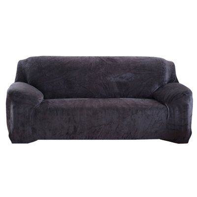 Велюровый чехол на большой 5-местный диван Diana Textile, Темно-серый, 310х350 см al2045-5-seater-310-350-gray фото