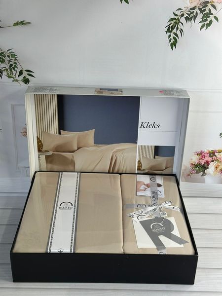 Kleks Однотонное сатиновое постельное белье Евро размер Romeo home Турция Sul-6077 фото
