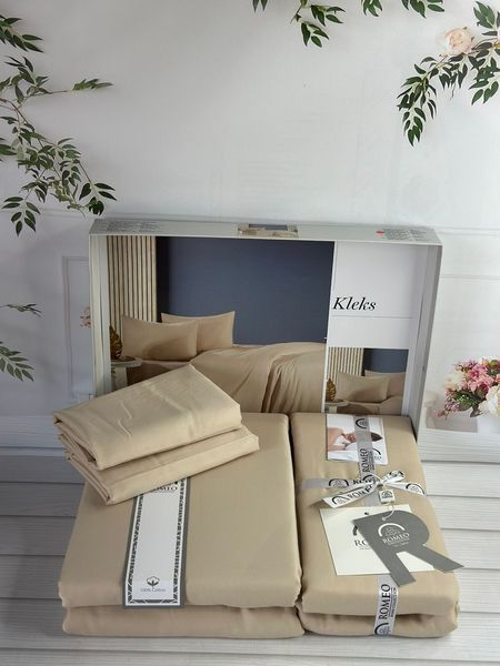 Kleks Однотонное сатиновое постельное белье Евро размер Romeo home Турция Sul-6077 фото