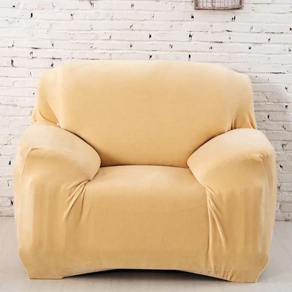 Набор велюровых чехлов на 4-местный диван + 2 кресла Diana Textile al2045-4set-beige фото