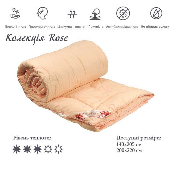 Ковдра демісезонна "Rose" з волокном Роза рожева 200x220 см 322.52Rose Pink фото