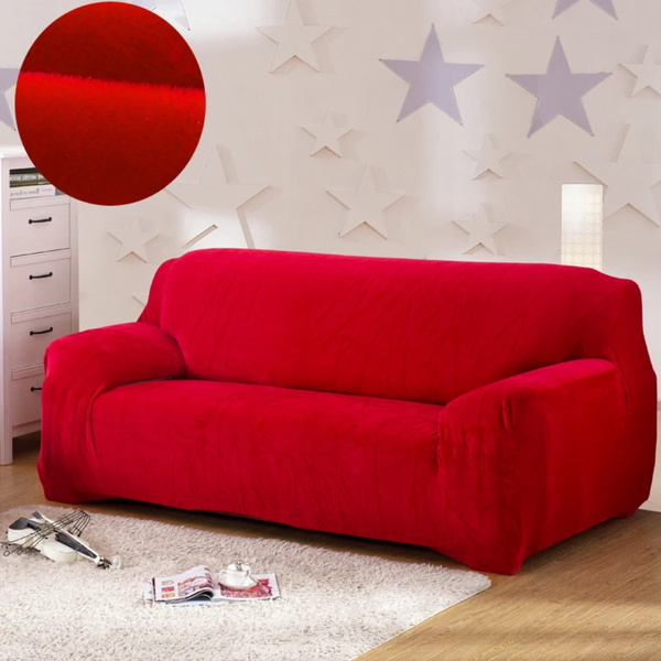Захисний чохол на двомісний диван Велюровий Diana Textile Plush Velvet 145-185 см al2045-2-seat-red фото