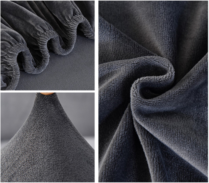 Велюровий чохол на великий 5-місний диван Diana Textile al2045-310-350-gray фото