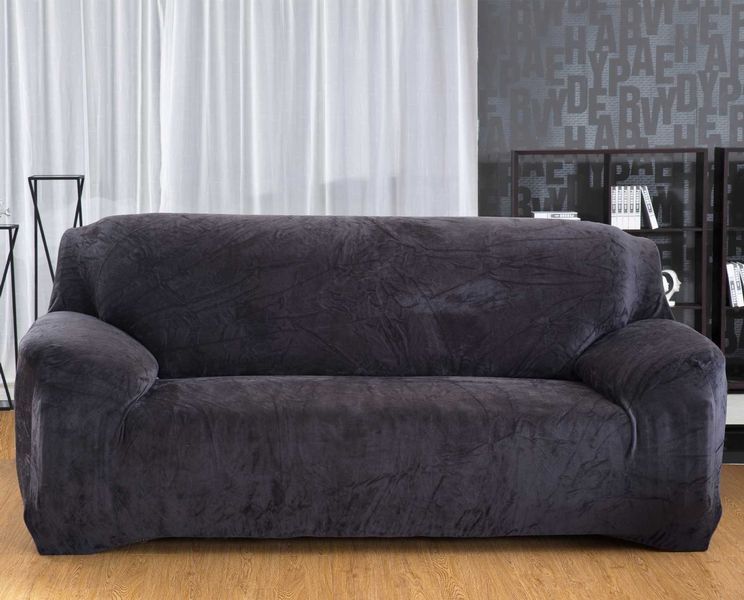 Велюровий чохол на великий 5-місний диван Diana Textile al2045-310-350-gray фото
