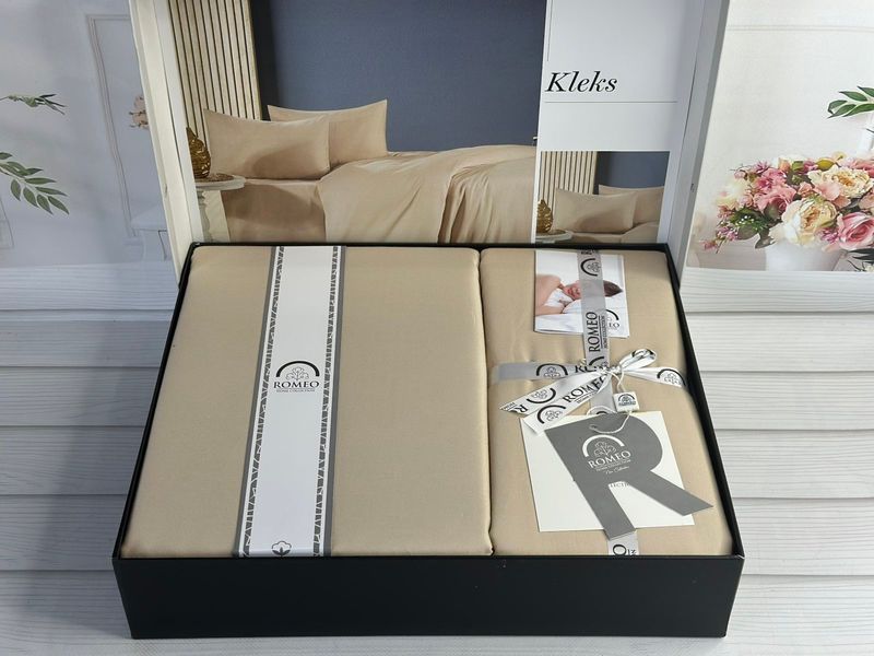 Kleks Однотонное сатиновое постельное белье Евро размер Romeo home Турция Sul-6077 фото