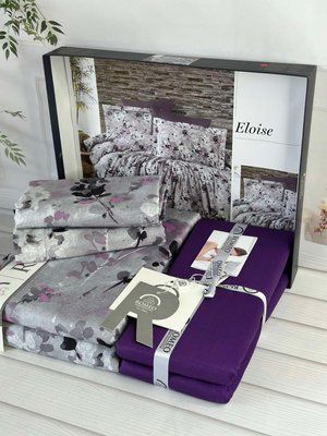 Eloise сатинова постільна білизна Євро розмір Romeo home Туреччина Sul-6264 фото