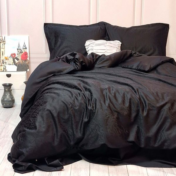 Постельное белье Жаккард BLACK ELEGANT сатин MERISET usk560790-2 фото