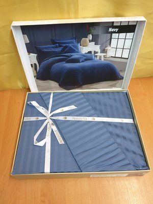 Постільна білизна Satin Strip 200х220 (ТМ ZERON ) LACIVERT Туреччина 20298 фото