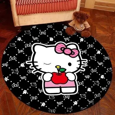 Коврик в детскую комнату безворсовый круглый Homytex Hello Kitty HT-85687 фото