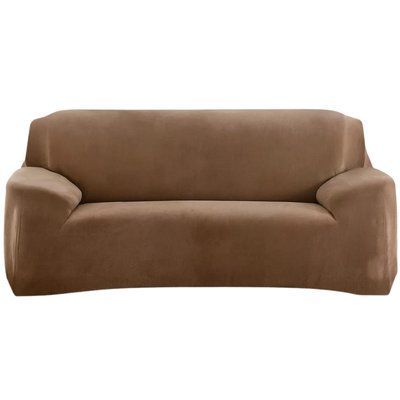 Велюровый чехол на большой 5-местный диван Diana Textile, Коричневый, 190x230 см al2045-5-seater-310-350-sandy фото