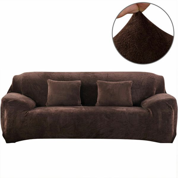 Захисний чохол на тримісний диван Diana Textile Plush Velvet 190-230 см al2045-3-seater-190-230-coffee фото