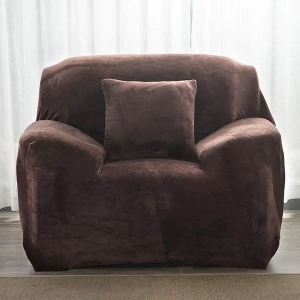 Набор велюровых чехлов на 4-местный диван + 2 кресла Diana Textile al2045-4set-coffee фото