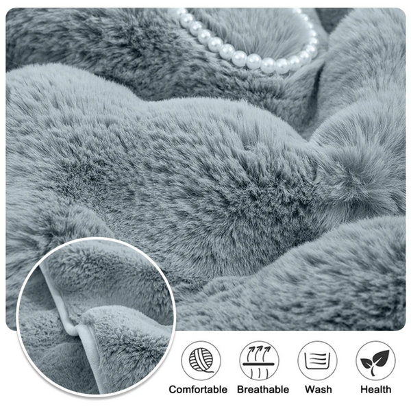 Мягкая накидка для дивана меховая Diana Textile al-Light-Grey-160 фото