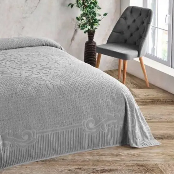 Махровая простынь Ada Popy Turkey gray5 фото