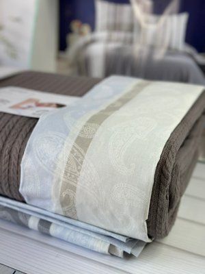 Antrasit Літній набір з Плед машинна в'язка Romeo home Туреччина Sul-6036 фото