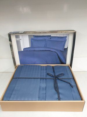 Постільна білизна Satin Strip 200х220 (ТМ ZERON ) LACIVERT Туреччина 17749 фото