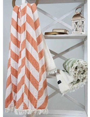 Хлопковый плед Barine Fishbone Throw orange, 125 х 170 см sv2000022092203 фото