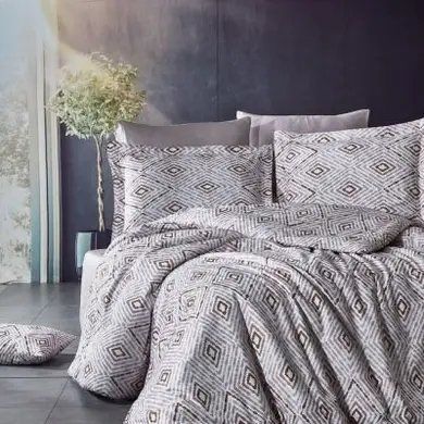 Постільна білизна сатин BELIZZA Trigon Bej Sul-1285 фото