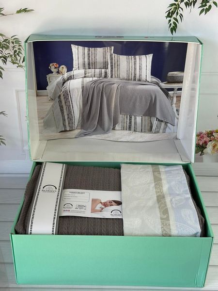 Antrasit Летний набор с Плед машинная вязка Romeo home Турция Sul-6036 фото