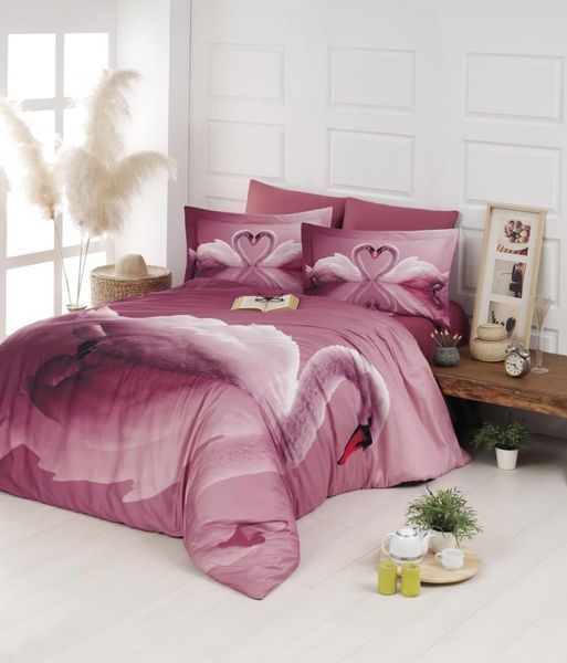 Комплект Dijital Cift с 3D рисунком 3DS-16 Swan Pudra 3DS-16-Swan-Pudra-Євро фото