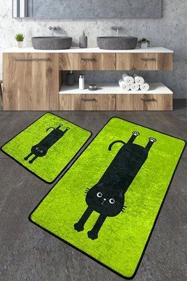 Набір килимків для ванної кімнати Chilai Home COMFORT YEŞIL 60*100+50*60 Chom_110024173 фото