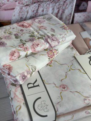 Luna сатинова постільна білизна Євро розмір Romeo home Туреччина Sul-6261 фото