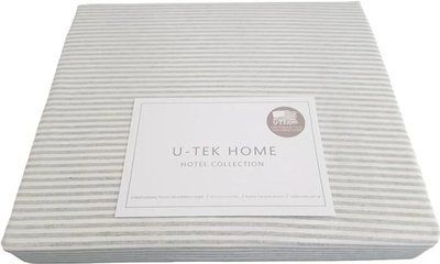 Постільний комплект Grey 10 Stripe U-tek бавовна Hotel Collection сірий Євро Maх posmar69166 фото