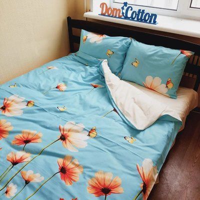Постільна білизна Сатин Dom Cotton "Лазуровий" d-c5376v фото