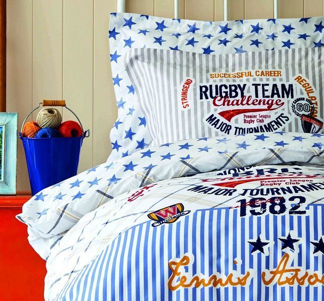 Постільна білизна Karaca Home - Challenge mavi 2020-2 блакитний ранфорс підлітковий svt-2000022245791 фото