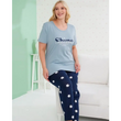 Піжама жіноча Misenza Shine, Блакитний + Синій, 3549 Big Size, 4XL