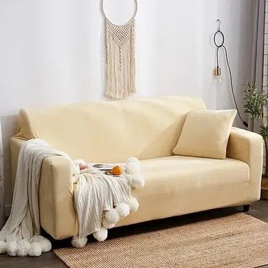 Защитный чехол на трехместный диван Diana Textile Plush Velvet 190-230 см al2045-3-seater-190-230-beige фото