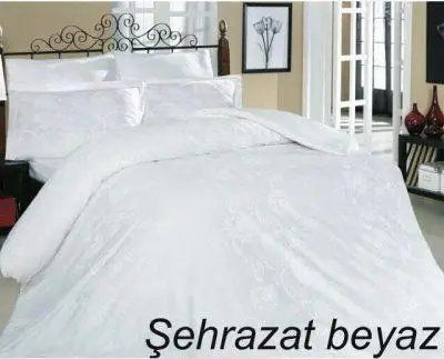 Постільна білизна сатин полуторний Altinbasak sehrazad beyaz m013423 фото