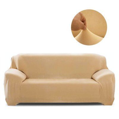 Защитный чехол на трехместный диван Diana Textile Plush Velvet al2045-3-seat-beige фото