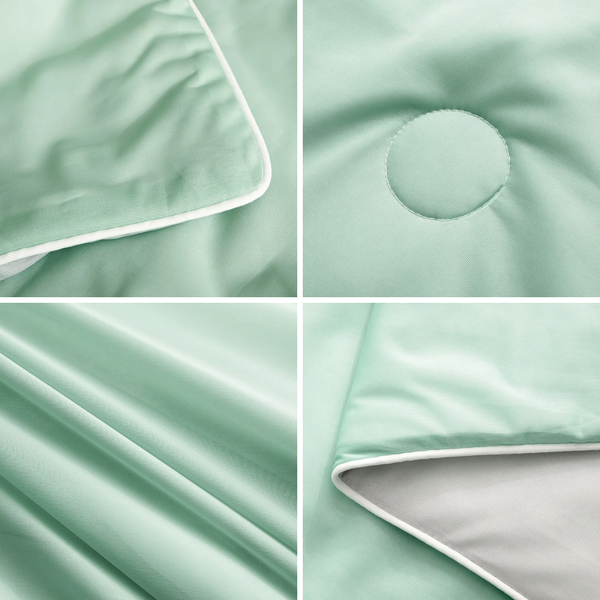 Двостороння літня ковдра з охолоджувальною тканиною Diana Textile al5692Aqua-Green-150-200 фото