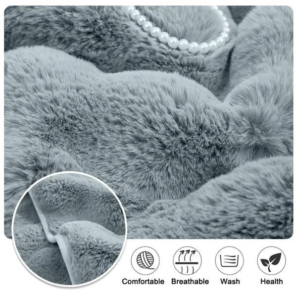 Мягкая накидка для дивана меховая Diana Textile 1 шт al-Light-Grey-210 фото
