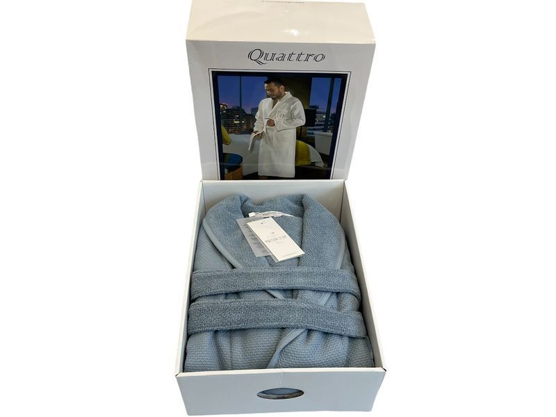 Халат чоловічий Maison D'or Quattro, Blue, Сіро-блакитний, XL (58/60 розмір) quatro-blue-xl фото