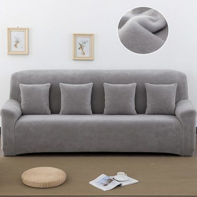 Велюровый чехол на 4-местный диван замша-микрофибра Homytex 6-12608 фото